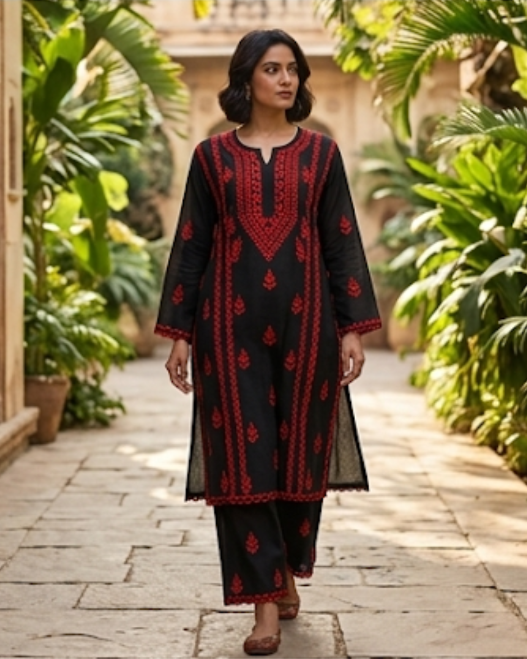 Pastel black floral kurti - Image 3