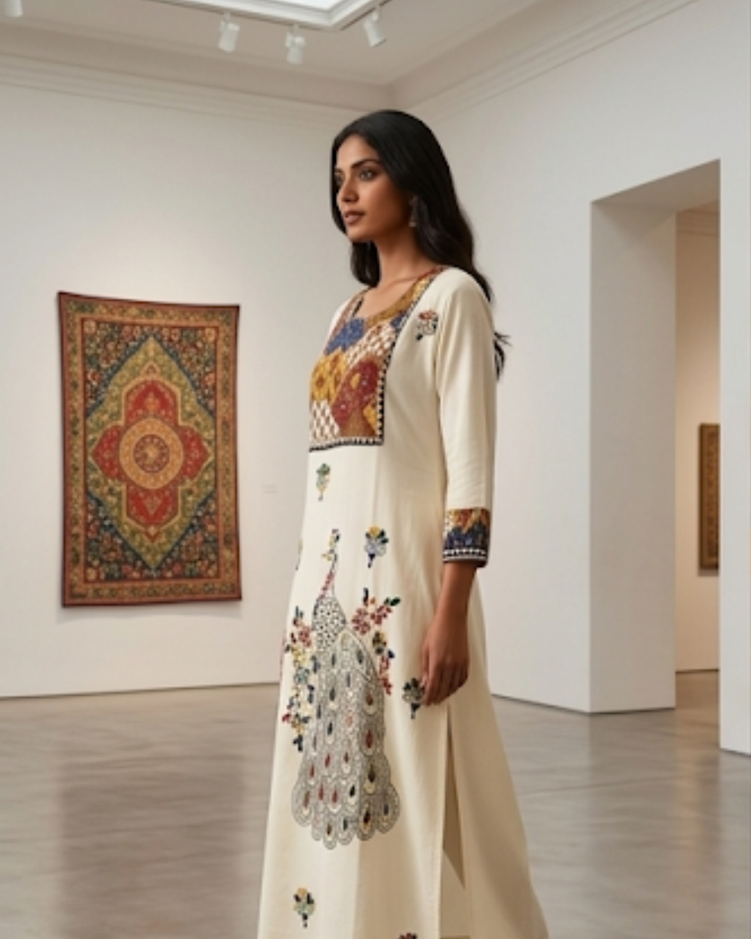 Royal Peacock Crest Kurti - Image 3