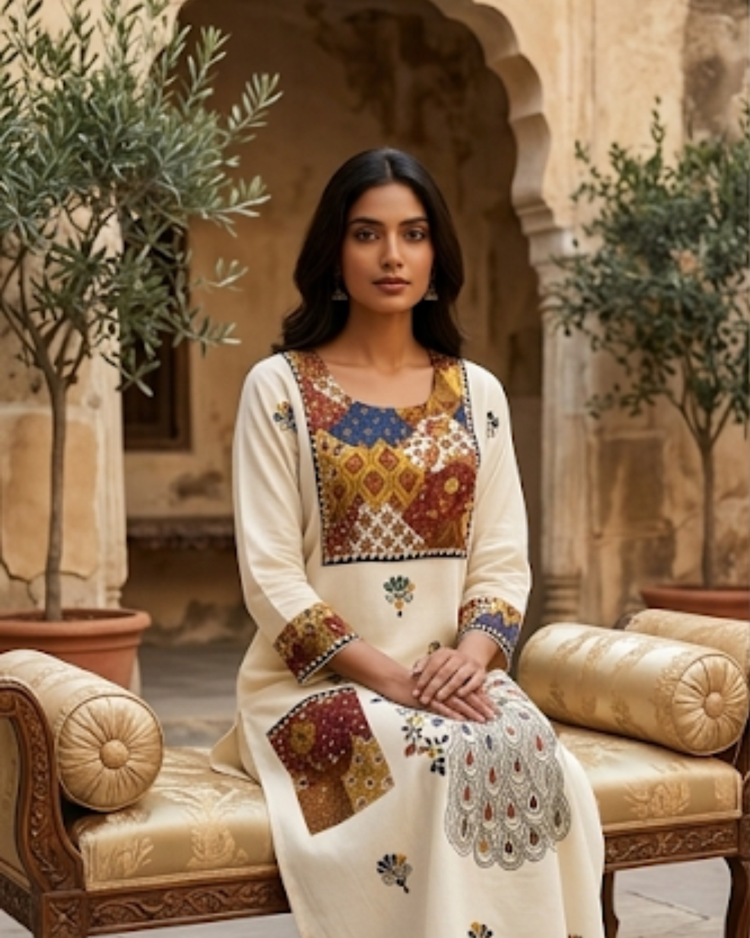 Royal Peacock Crest Kurti