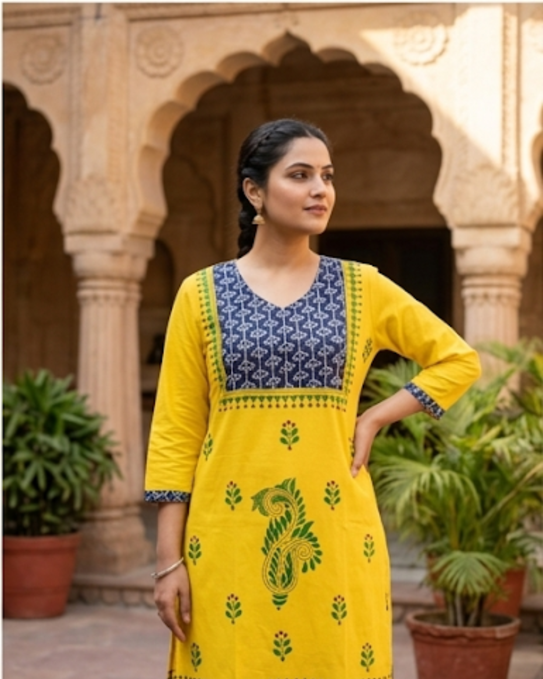 Sunlit Peacock Kurti