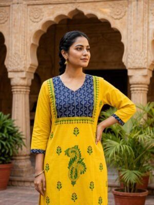 Sunlit Peacock Kurti