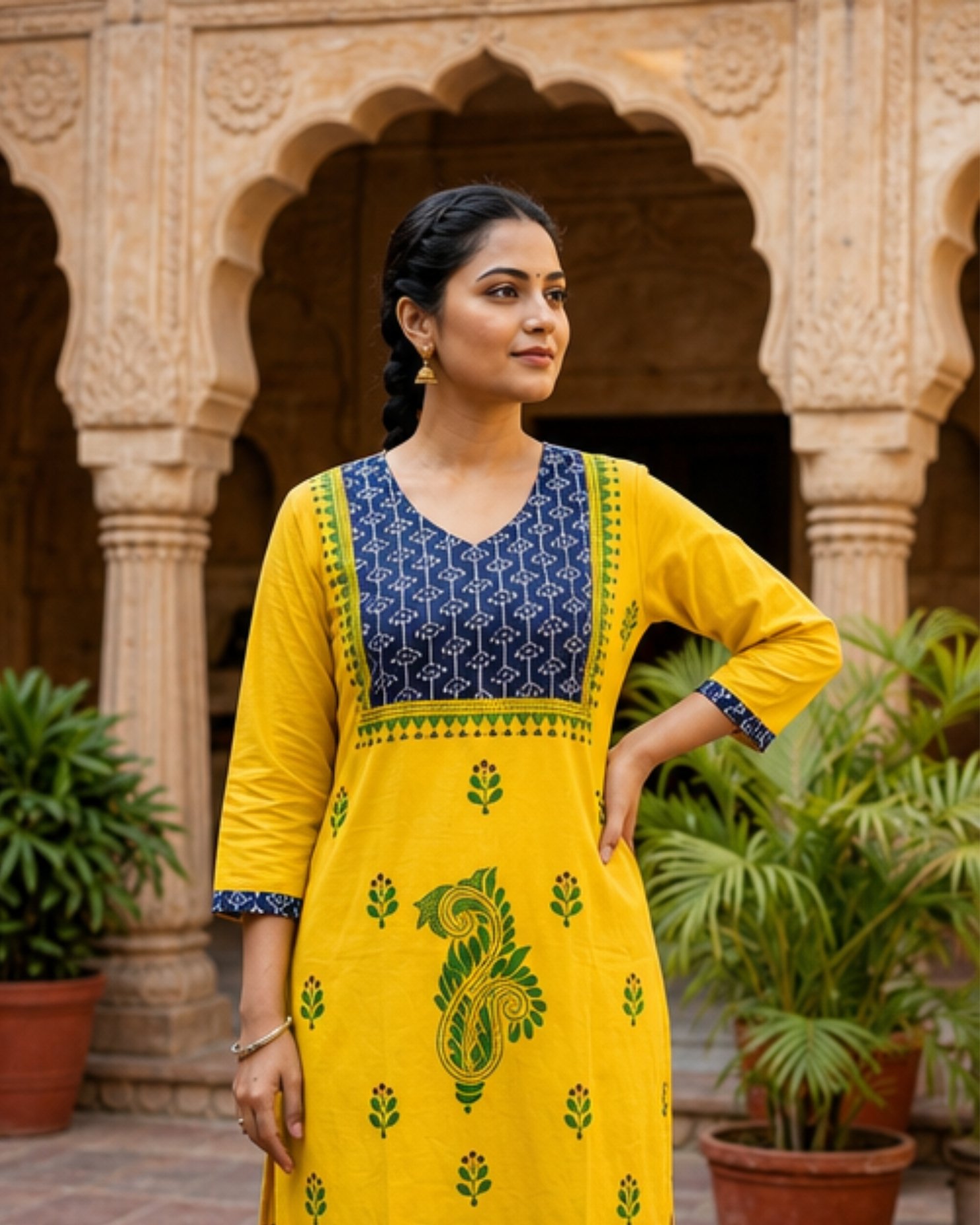Sunlit Peacock Kurti