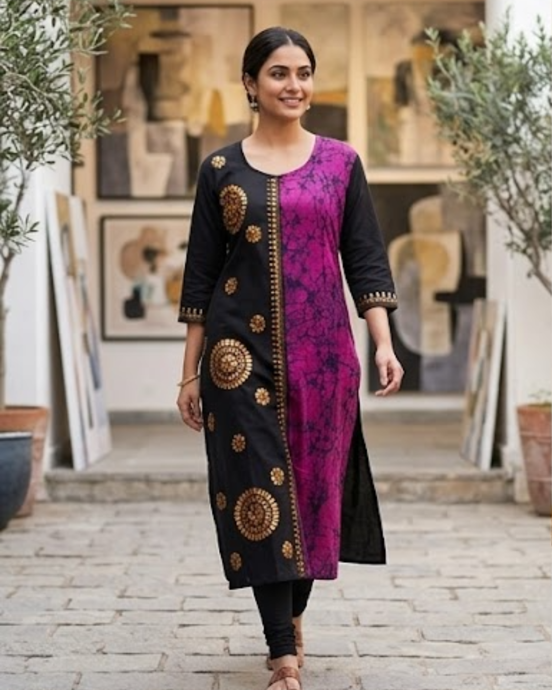 Midnight Bloom Kurti - Image 3