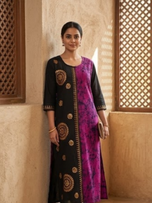 Midnight Bloom Kurti