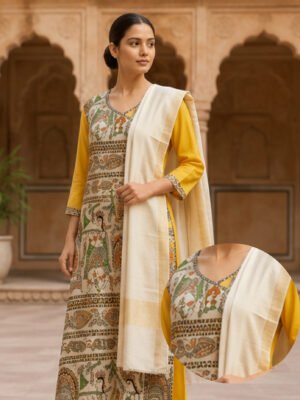 Golden Heritage Peacock Kurta Set