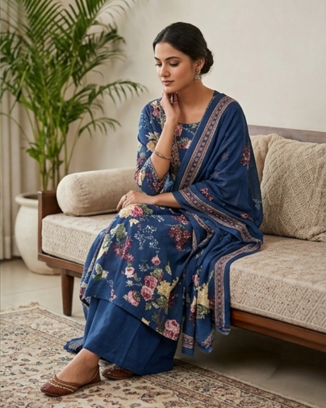 Three-piece everyday-to-festive ethnic salwar suit set - Image 3