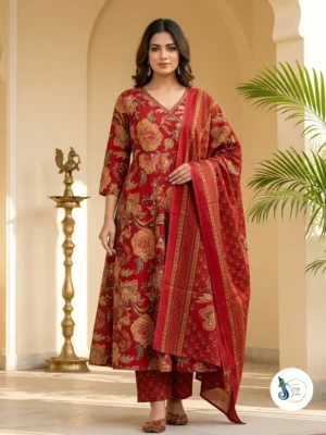 Cotton Anarkali Suit – Sizes 38 to 44