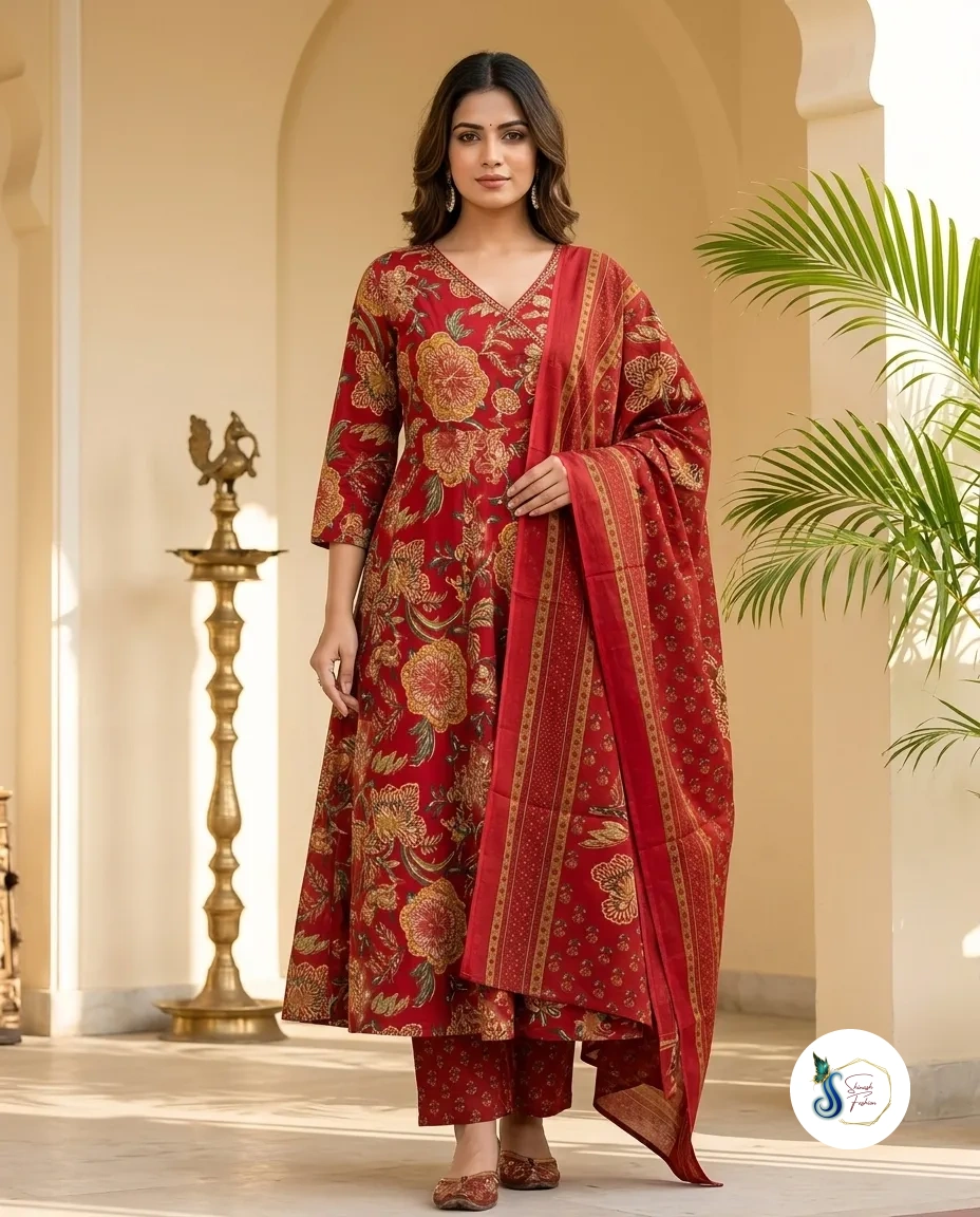 Cotton Anarkali Suit – Sizes 38 to 44