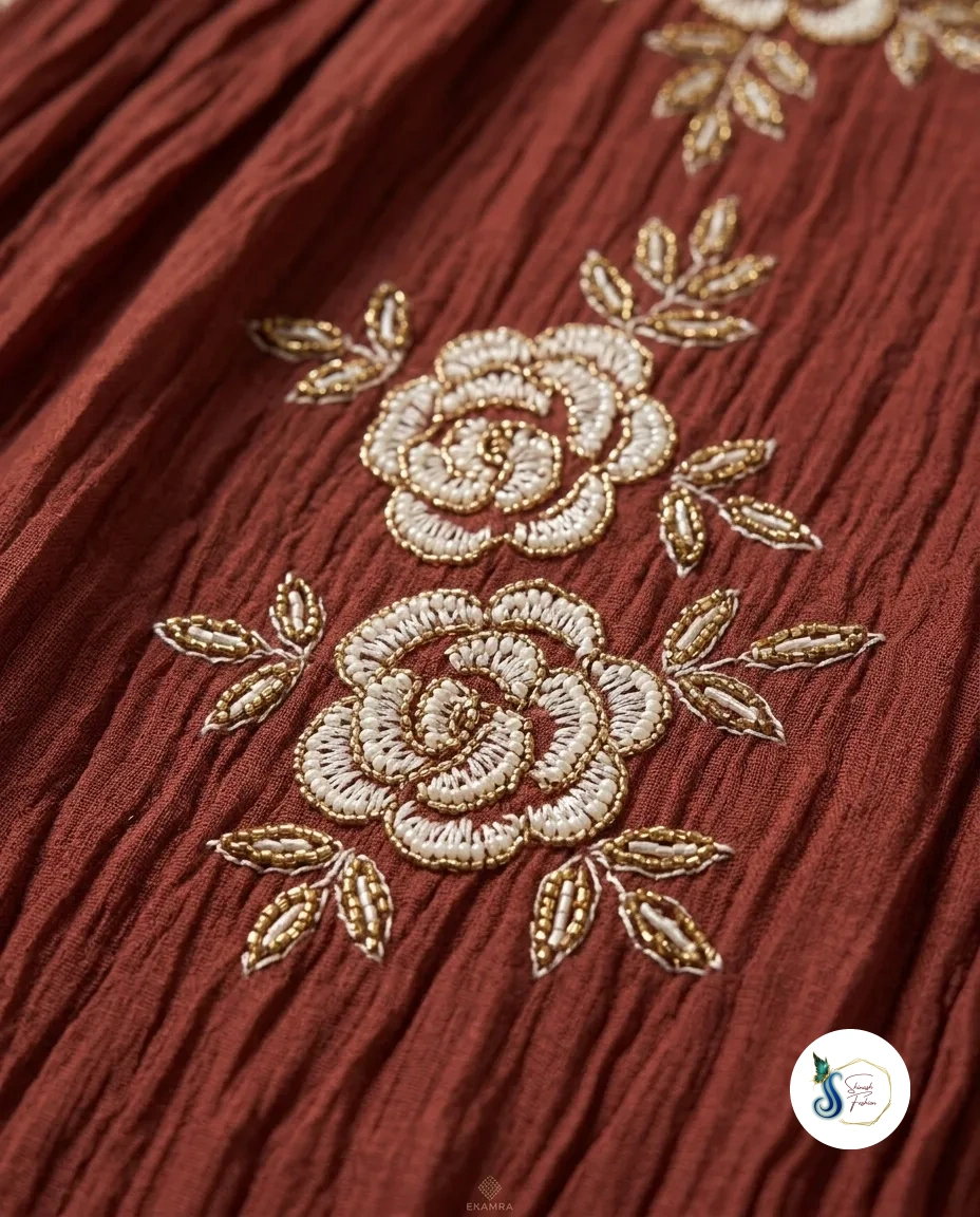Malchandari Suit with Beads & Cutdana Handwork - Image 2