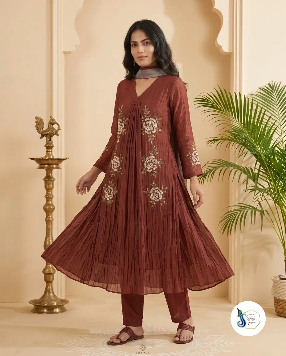 Malchandari Suit with Beads & Cutdana Handwork - Image 3