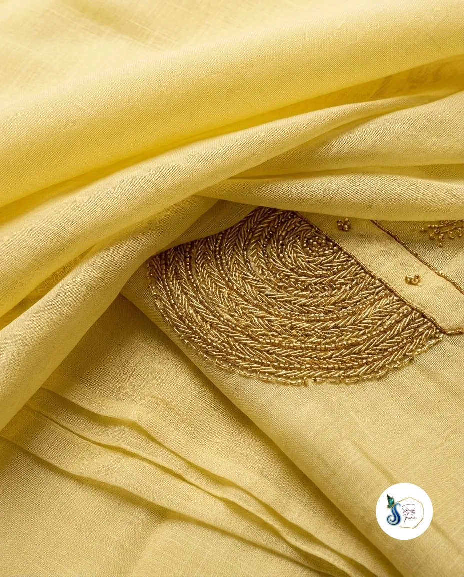 Pastel Yellow Malchanderi Cord Set - Image 2