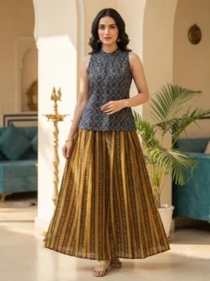 Mashru Halter Neck Top & Skirt