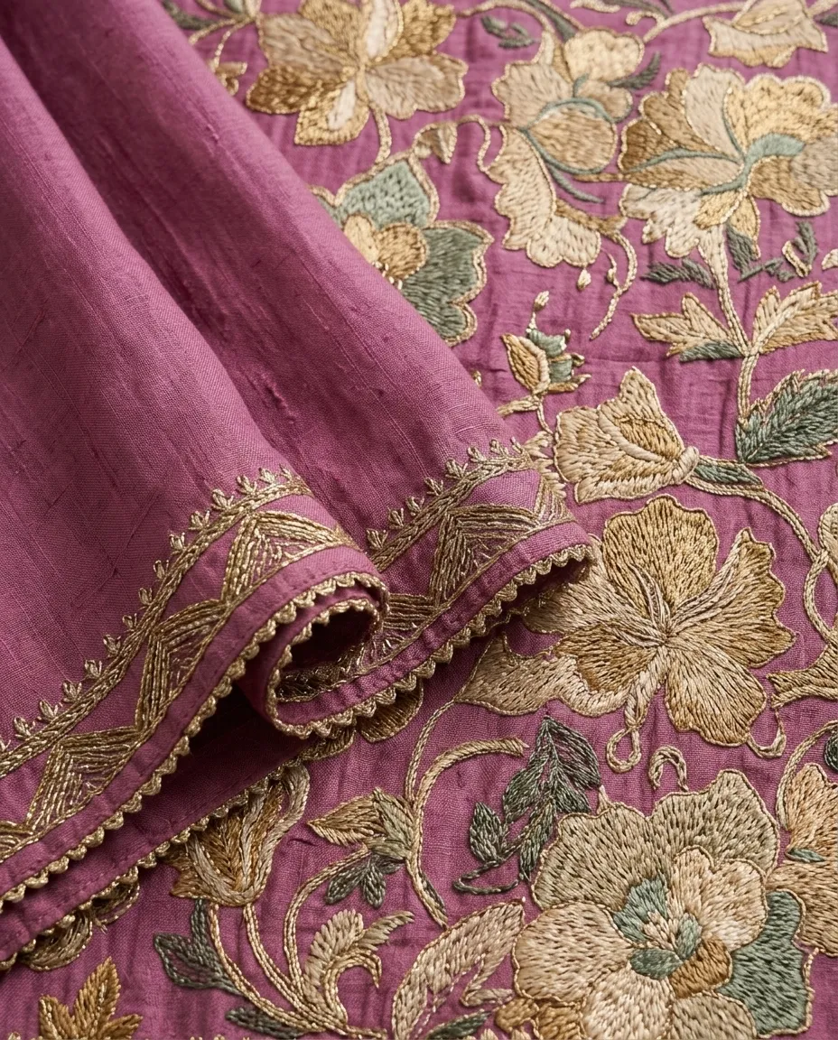 Onion Pink Pakistani Jam Cotton Suit with Real Mirror Work - Image 2