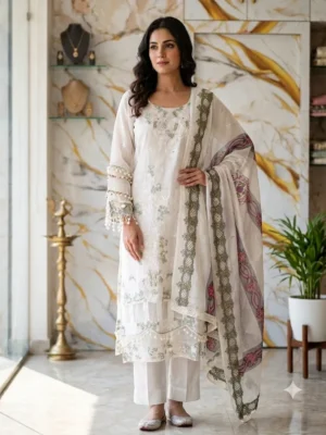White Pakistani Concept Suit